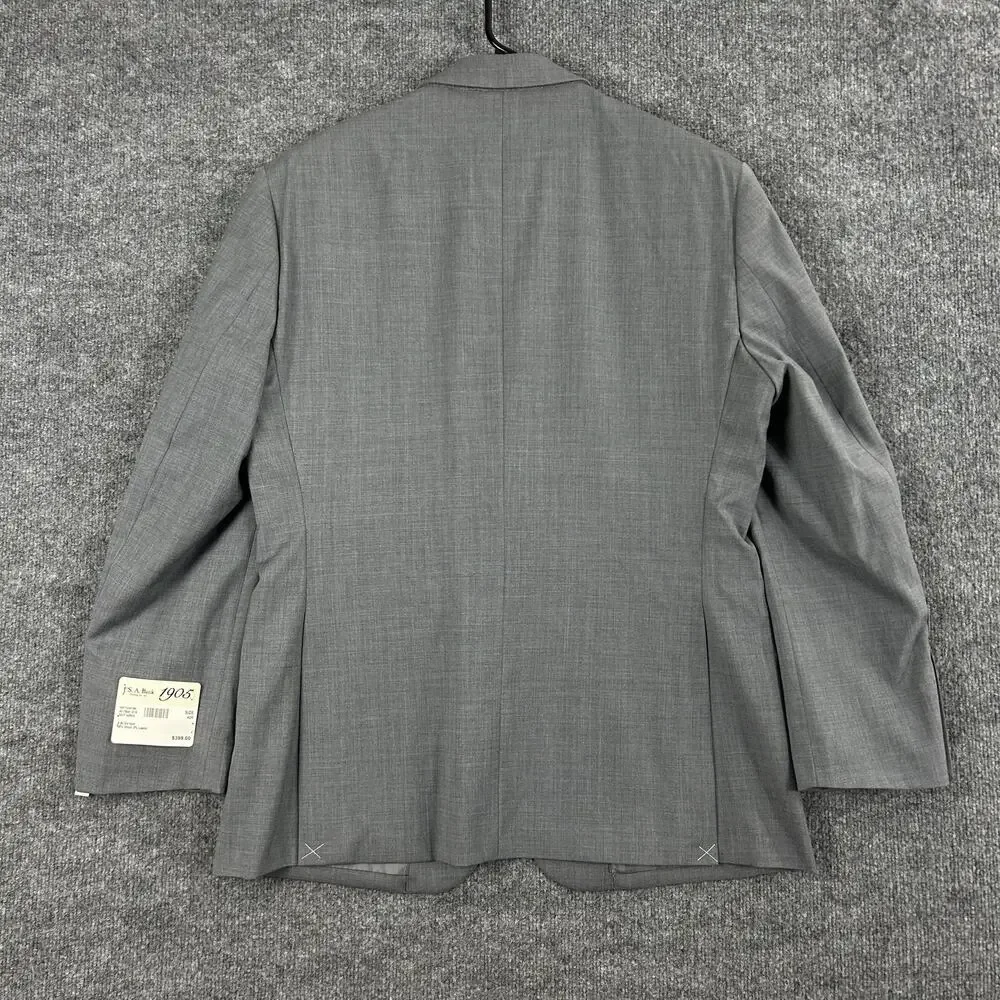 Jos A Bank Blazer Men 42R Gray 1905 Wool Stretch Tailored Fit Office Meetings